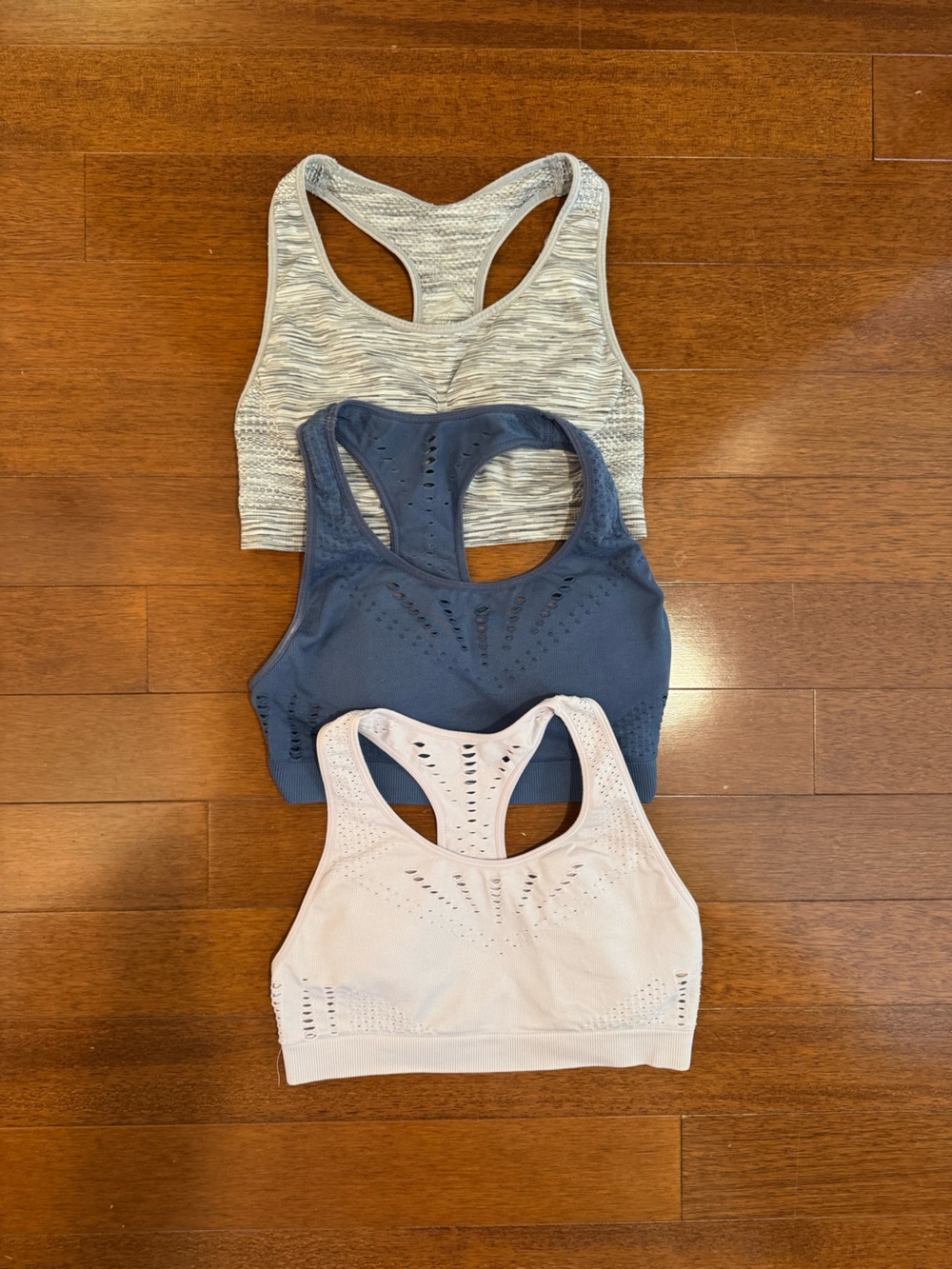 Seamless Racerback Sports Bras - Gray, Navy, Lavender